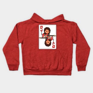 Pixelrockstars Queen of Hearts Playing Card Kids Hoodie